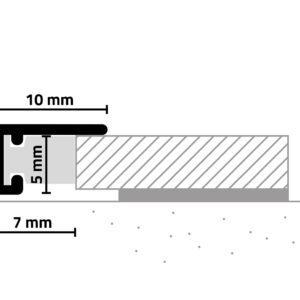 Aluminium vloerplinten Almere doorsnede