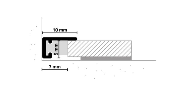 Aluminium vloerplinten Almere doorsnede