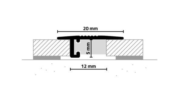 Aluminium vloerplinten Urk doorsnede