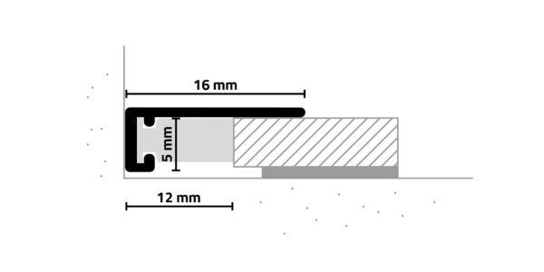 Aluminium vloerplinten Alkmaar doorsnede