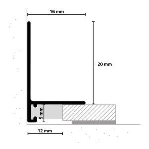 Aluminium vloerplinten Sluis Doorsnede